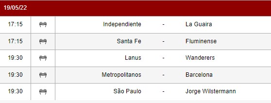 Calendario Copa Sudamericana en Caliente MX