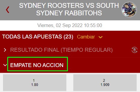 Qué significa apuesta sin empate?