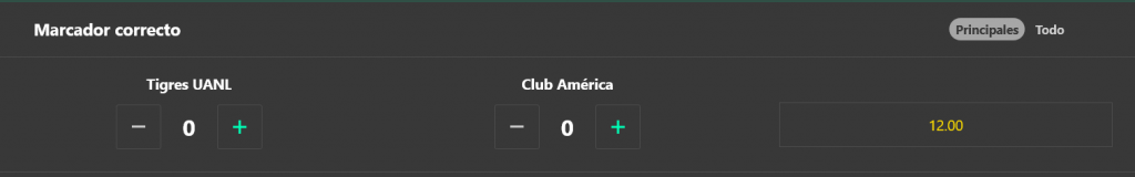 apuestas marcador correcto al club america mexico en bet365