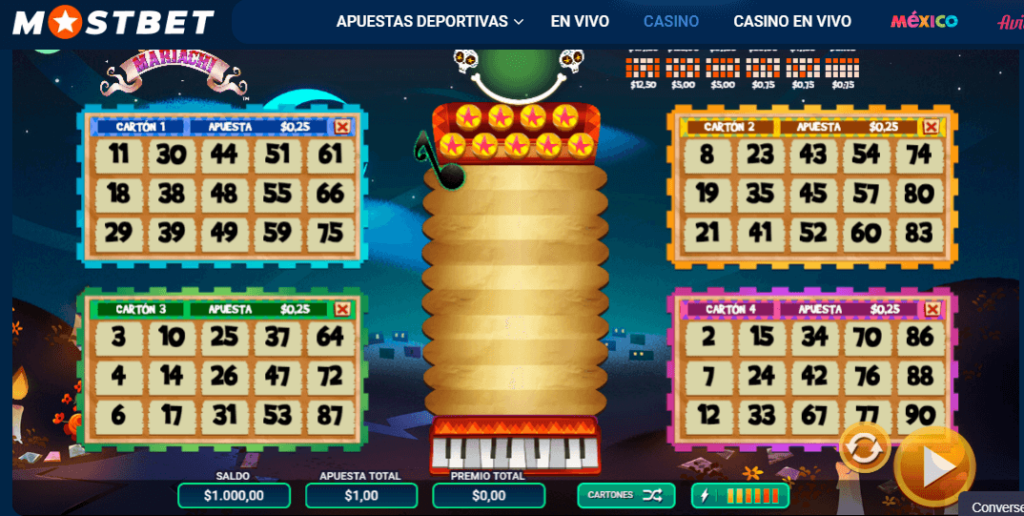 bingo en el casino de mostbet