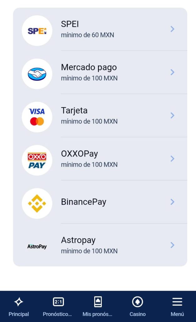 Métodos de depósito en Jugabet
